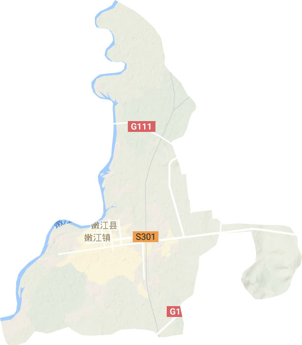 嫩江镇地形图