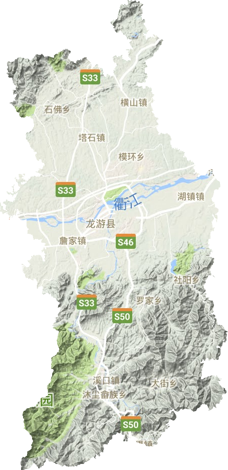 龙游县地形图