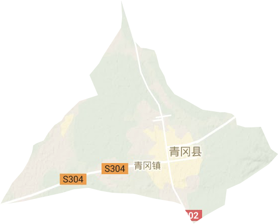 青冈镇地形图