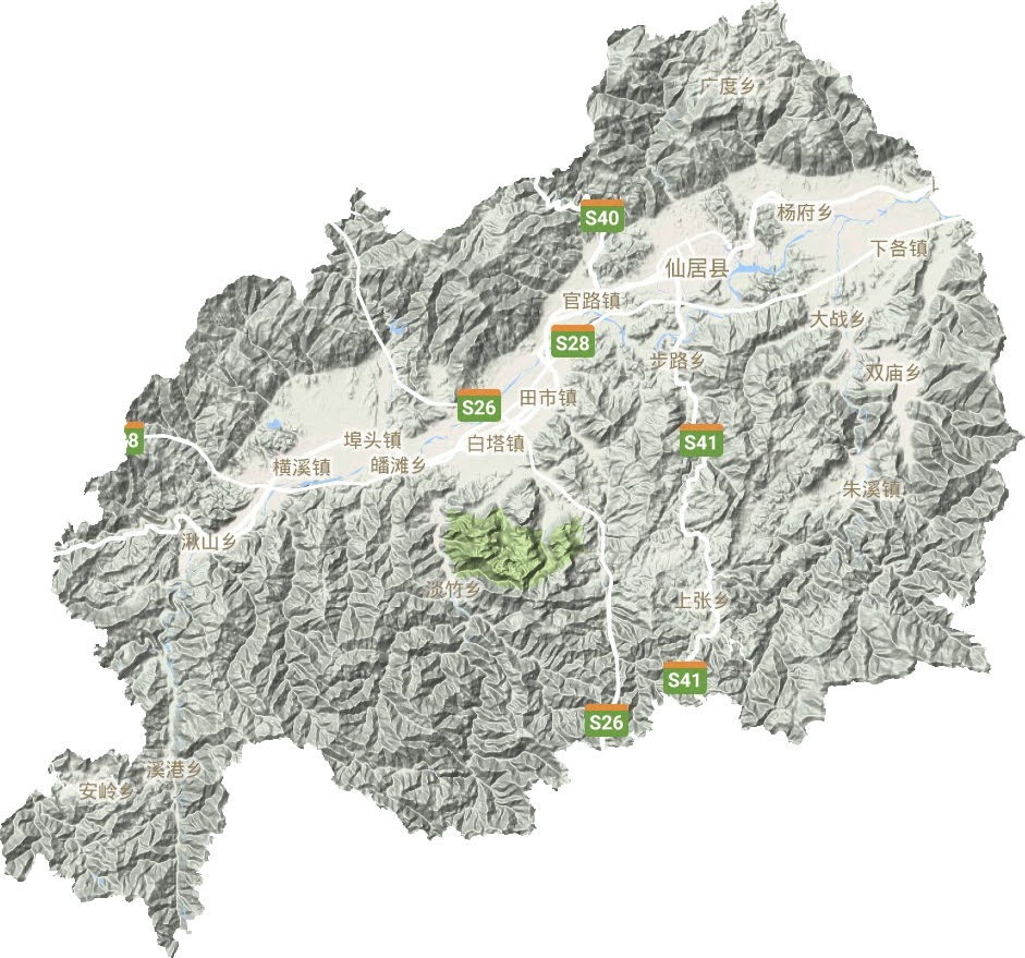 仙居县地形图