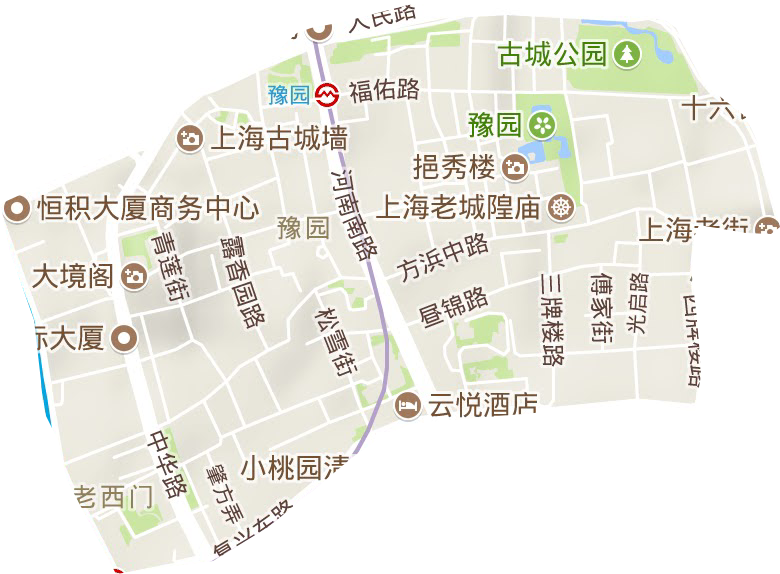 豫园街道地形图