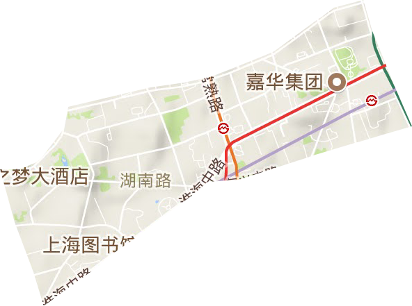 湖南路街道地形图