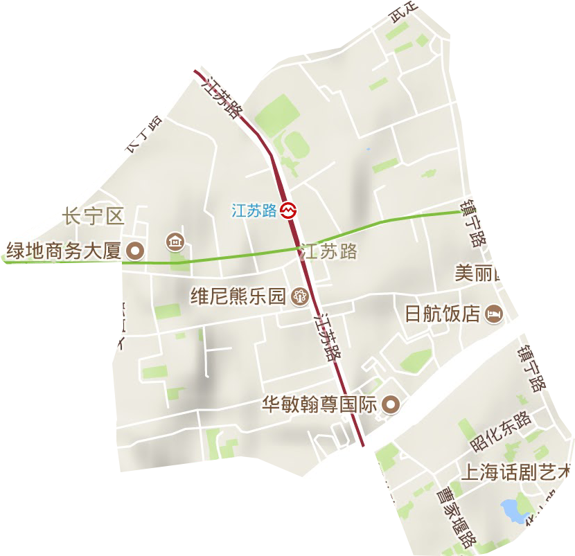 江苏路街道地形图