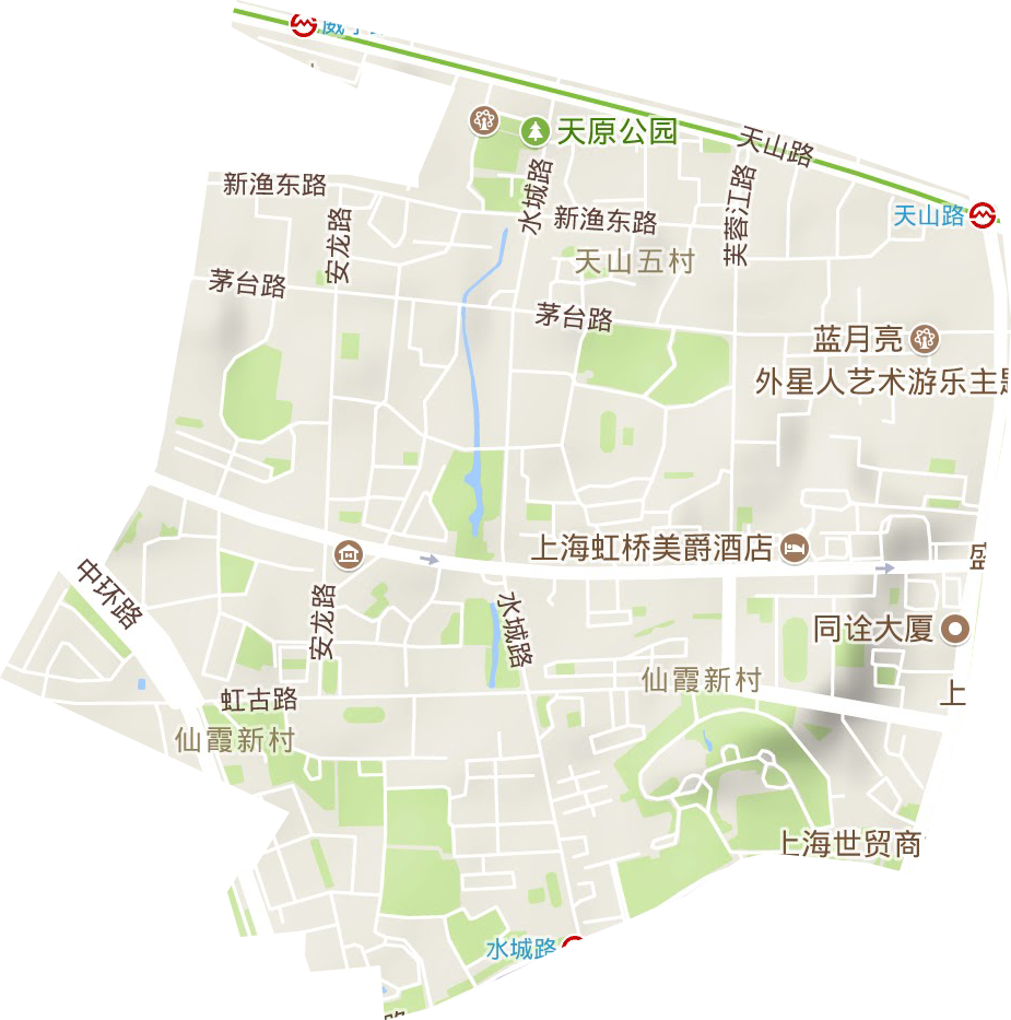 仙霞新村街道地形图