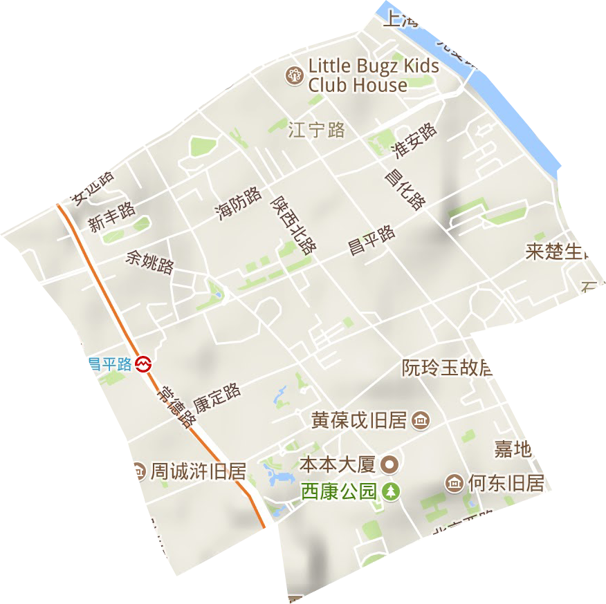江宁路街道地形图