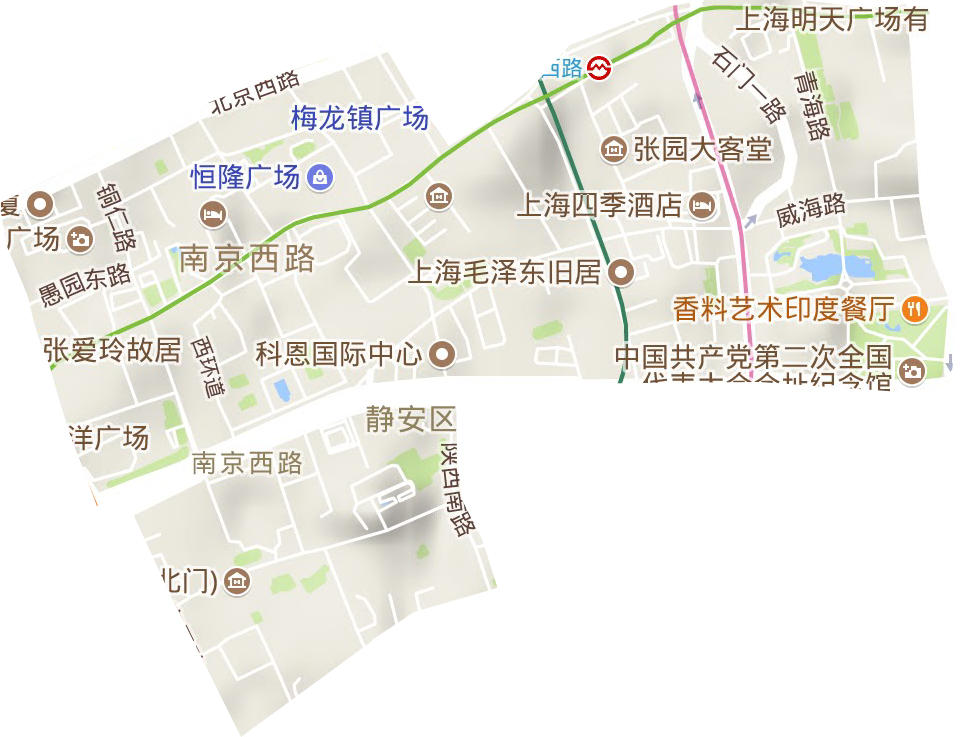 南京西路街道地形图