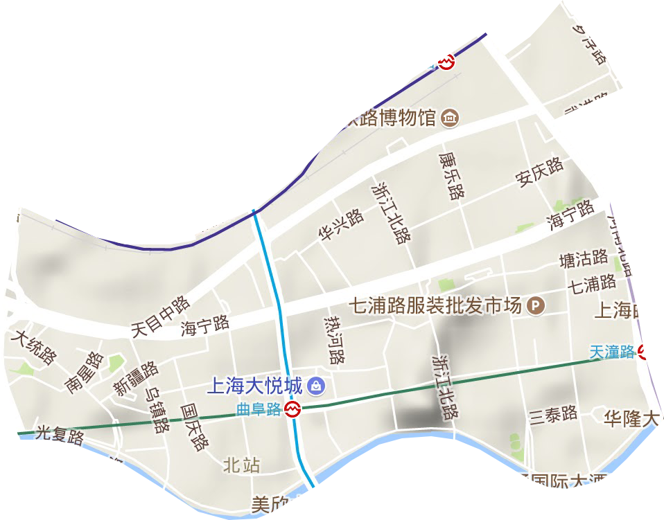 北站街道地形图