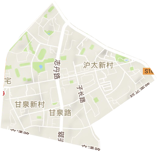 甘泉路街道地形图