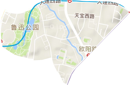 欧阳路街道地形图