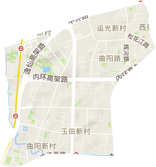 曲阳路街道地形图