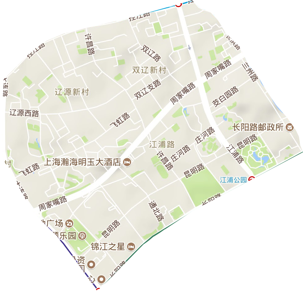 江浦路街道地形图