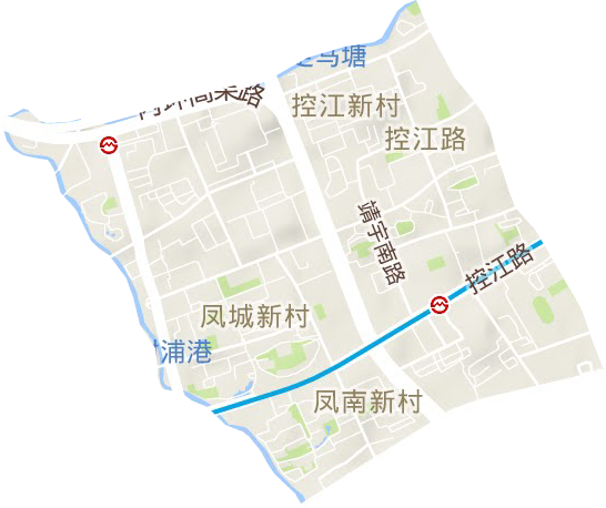 控江路街道地形图
