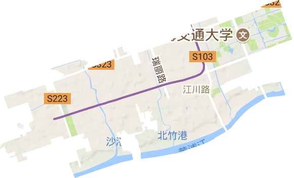 江川路街道地形图