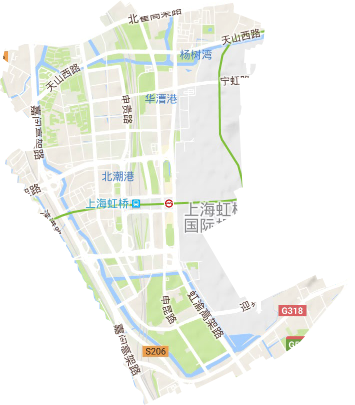 新虹街道地形图