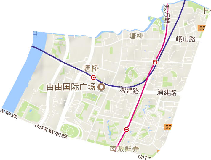 塘桥街道地形图