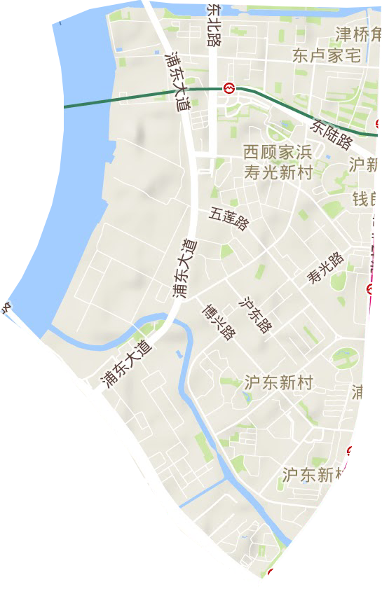 沪东新村街道地形图