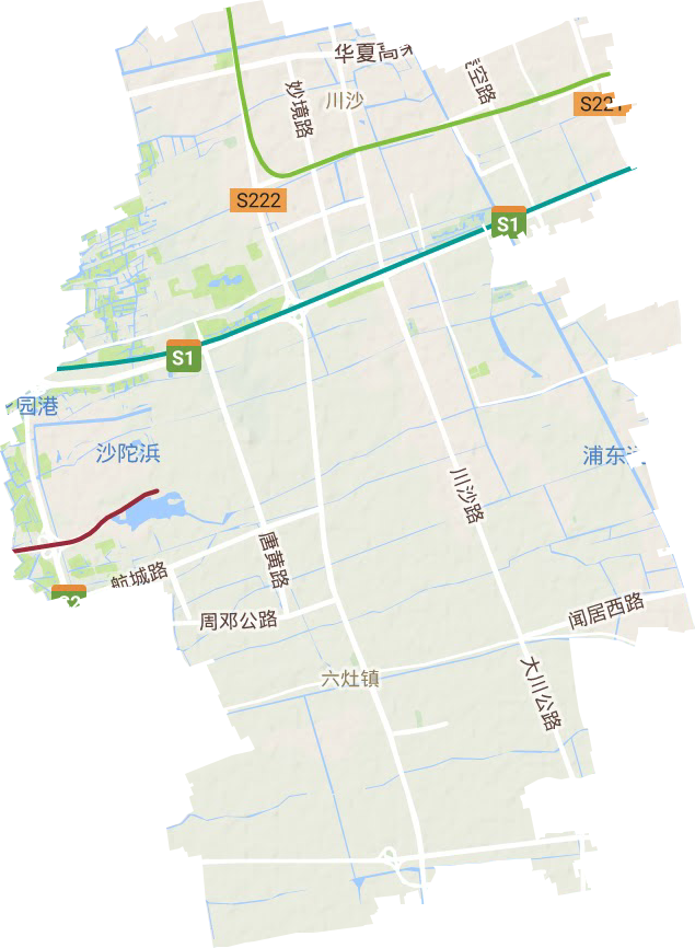 川沙新镇地形图