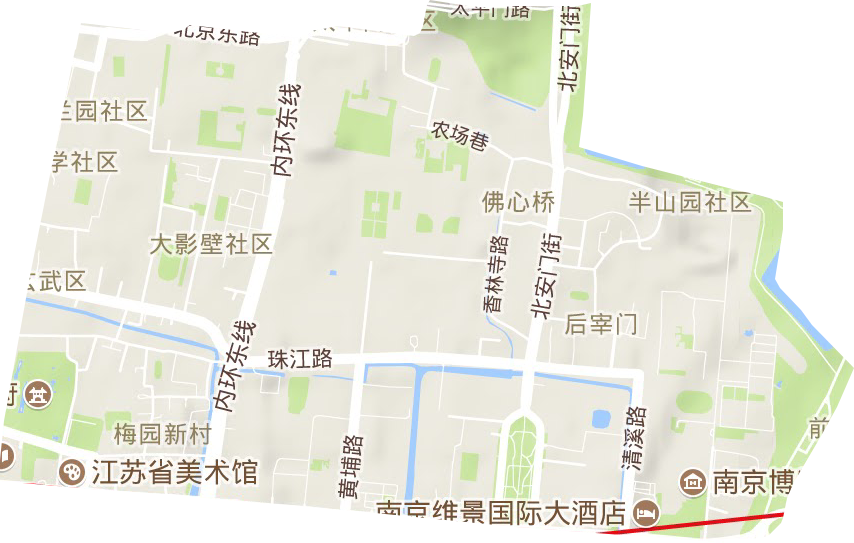 梅园新村街道地形图