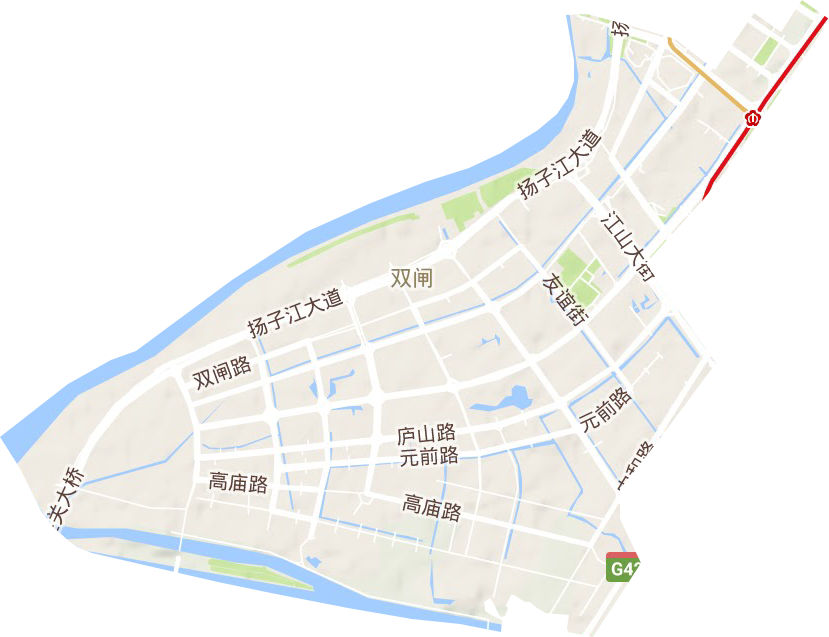 双闸街道地形图