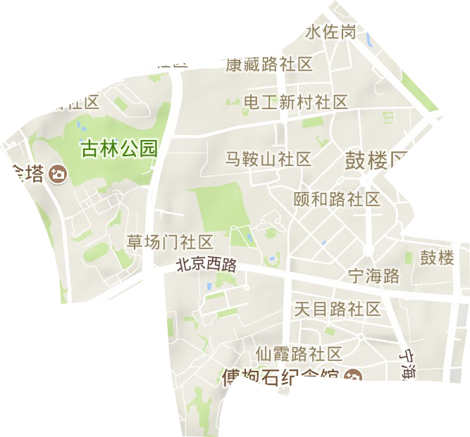 宁海路街道地形图