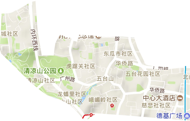 华侨路街道地形图