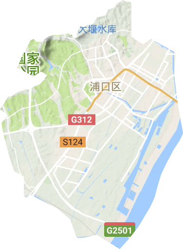 江浦街道地形图