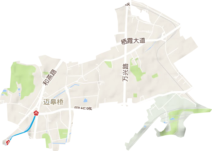 迈皋桥街道地形图