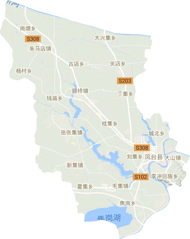 凤台县地形图