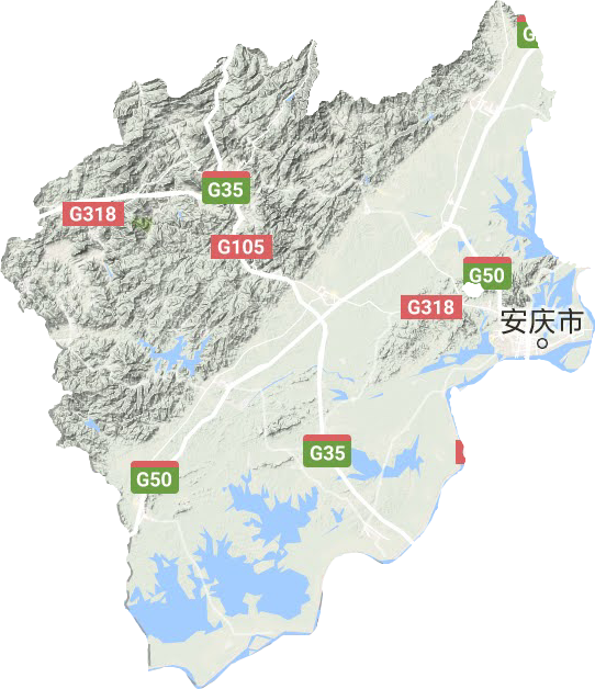 安庆市地形图