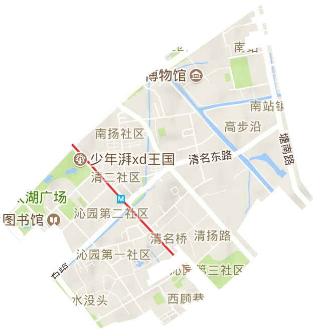清名桥街道地形图