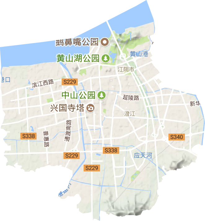 澄江街道地形图
