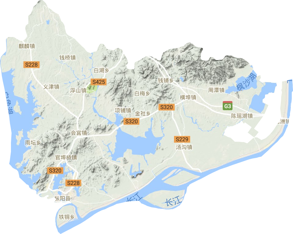 枞阳县地形图