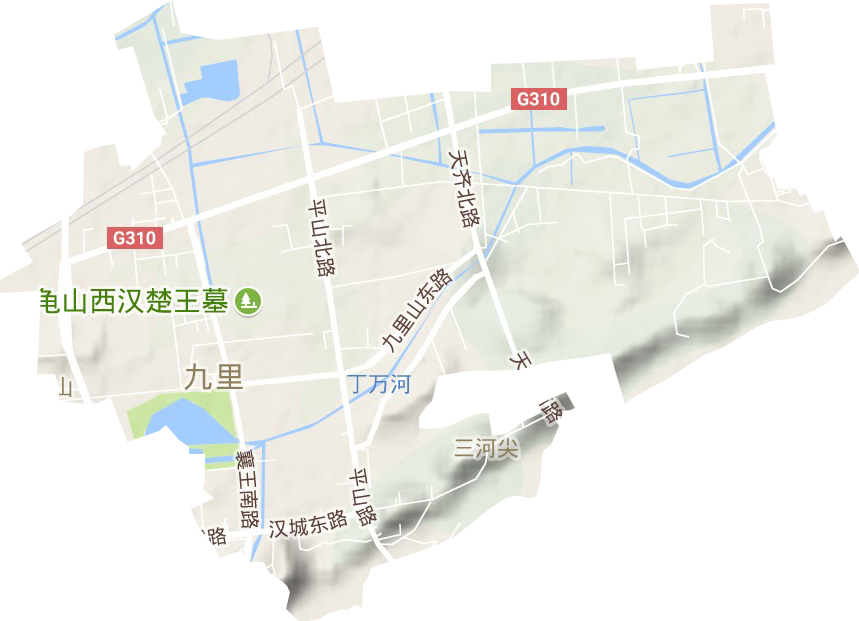 九里街道地形图