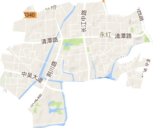 永红街道地形图