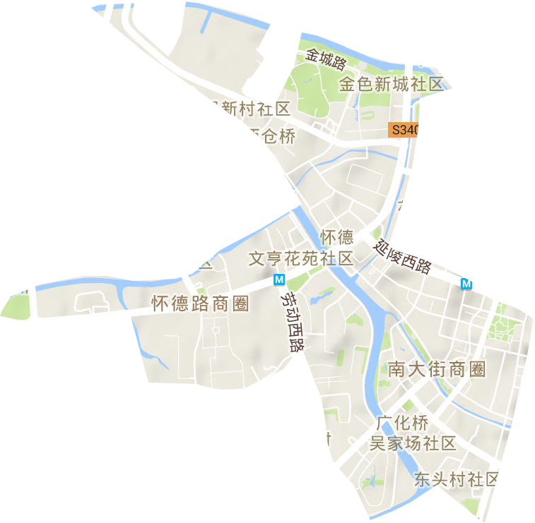 南大街街道地形图