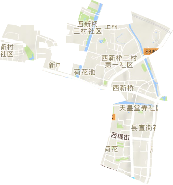 荷花池街道地形图
