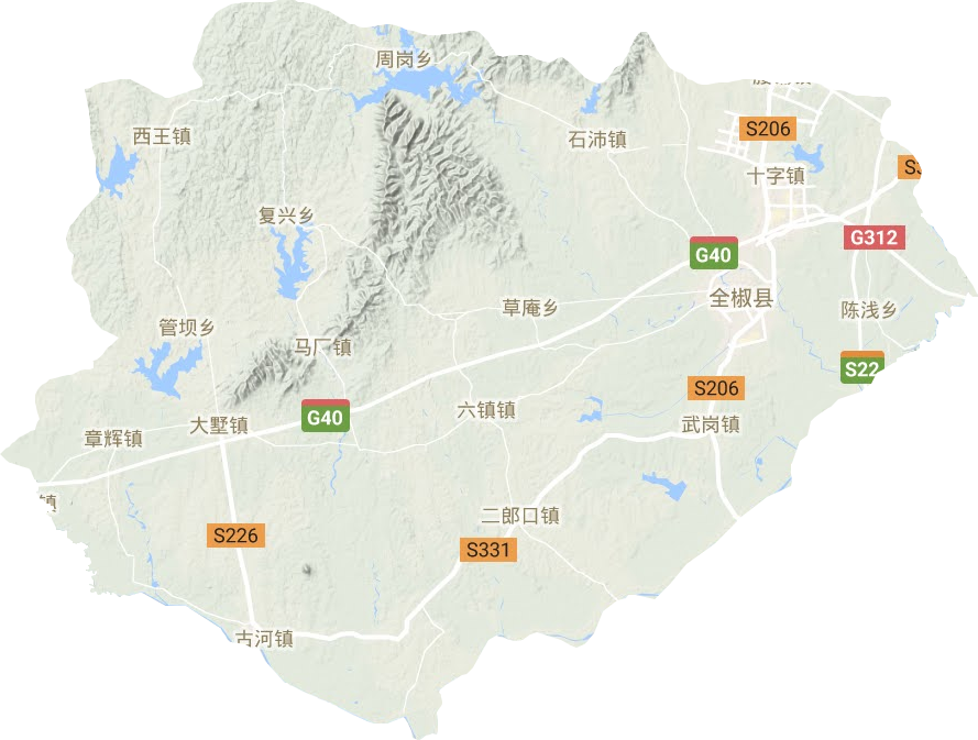 全椒县地形图