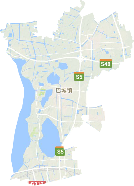 巴城镇地形图