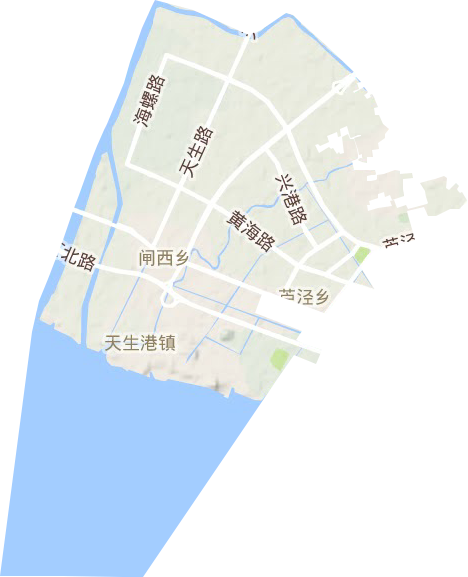 天生港镇街道地形图