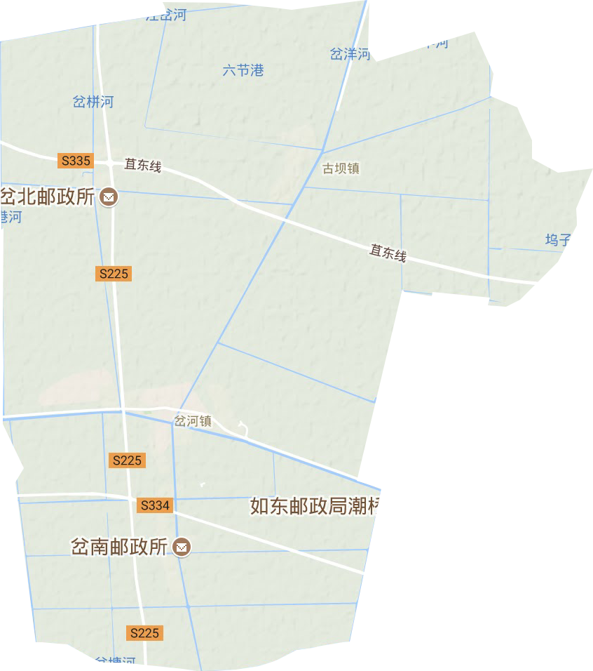岔河镇地形图