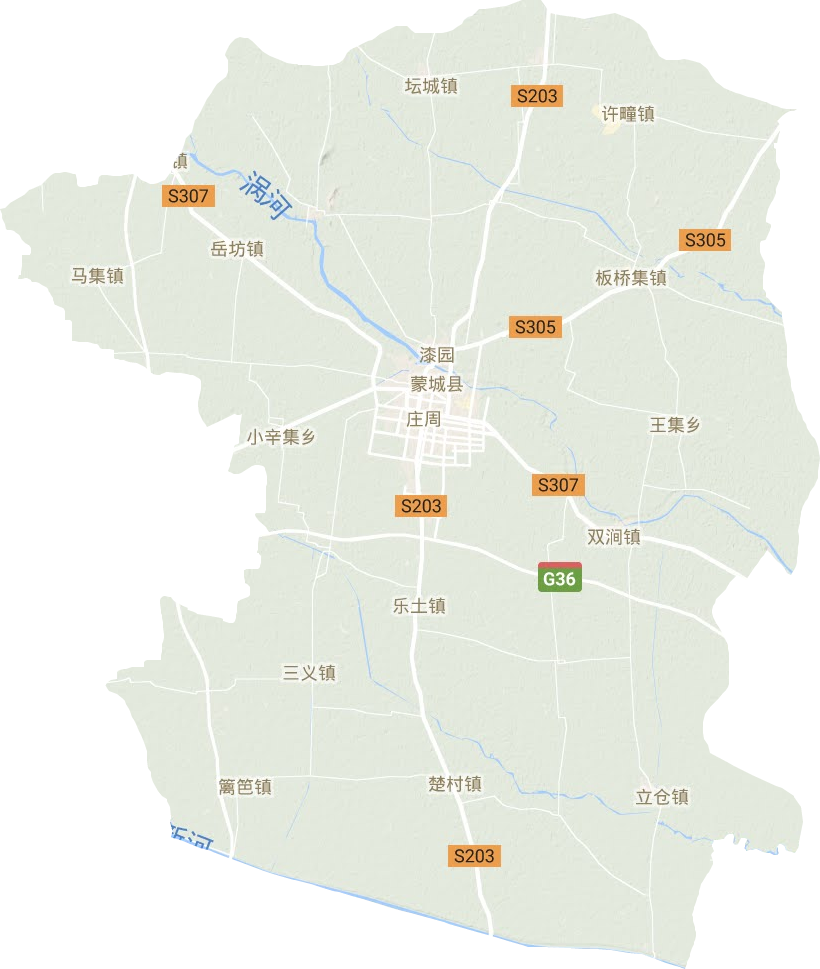 蒙城县地形图