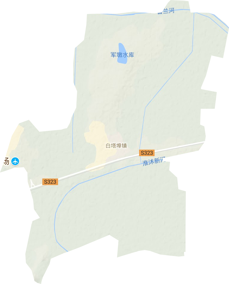 白塔埠镇地形图