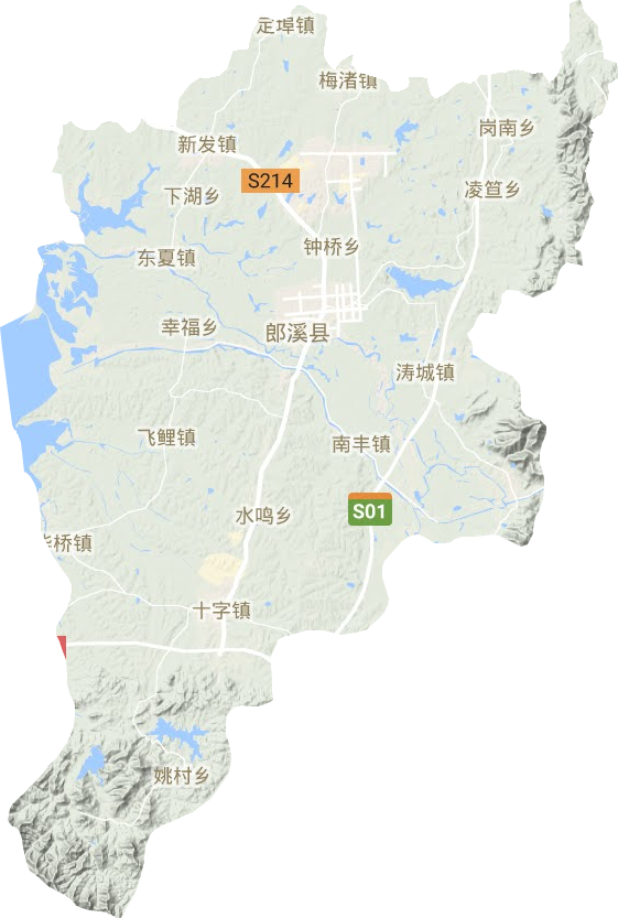 郎溪县地形图