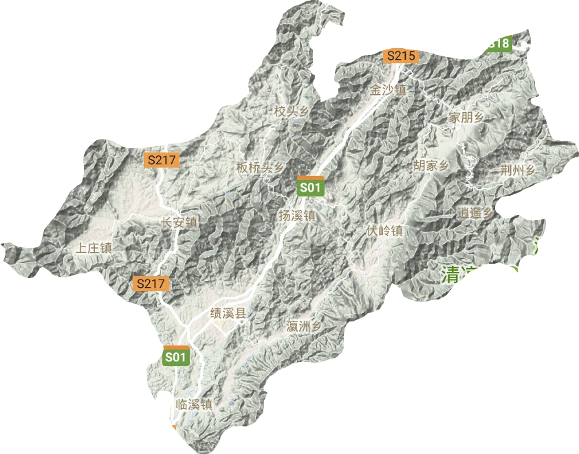 绩溪县地形图