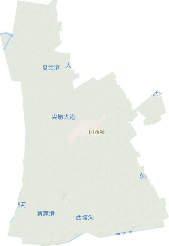 冈西镇地形图