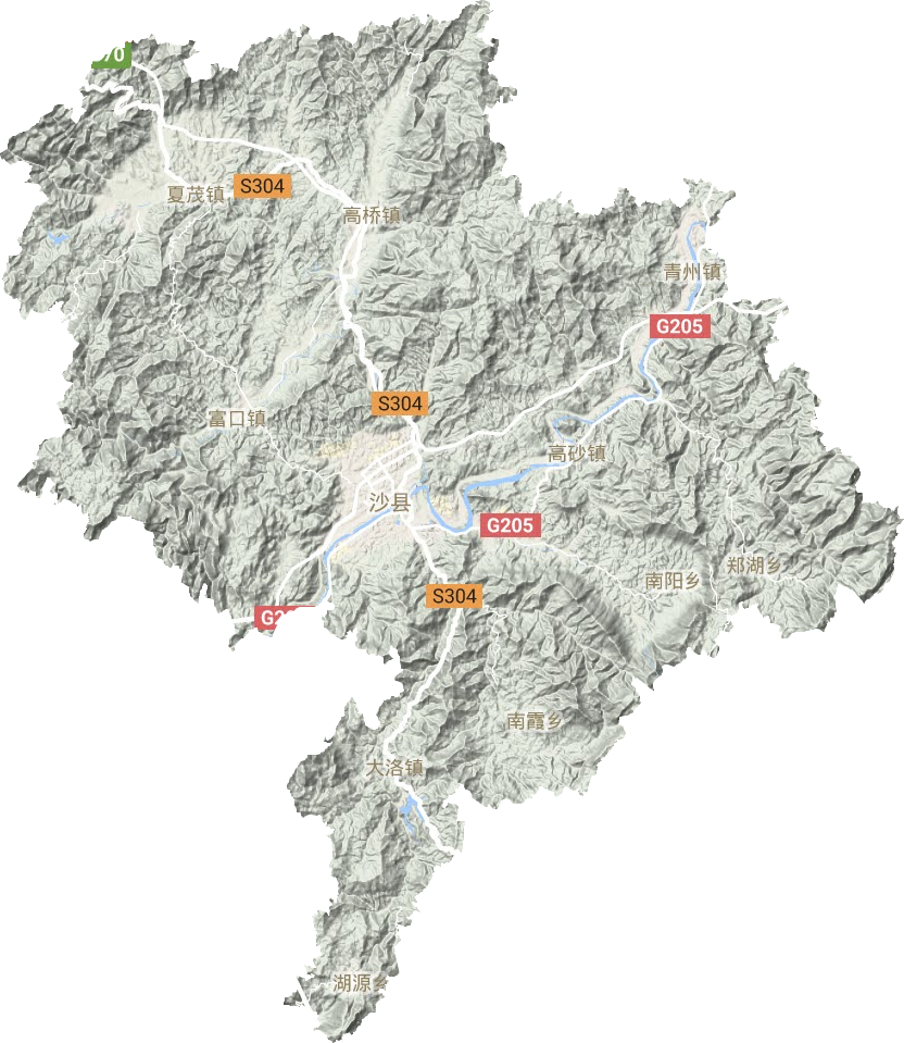 沙县地形图