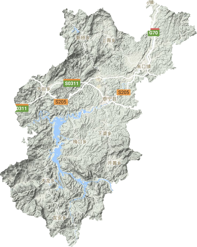泰宁县地形图