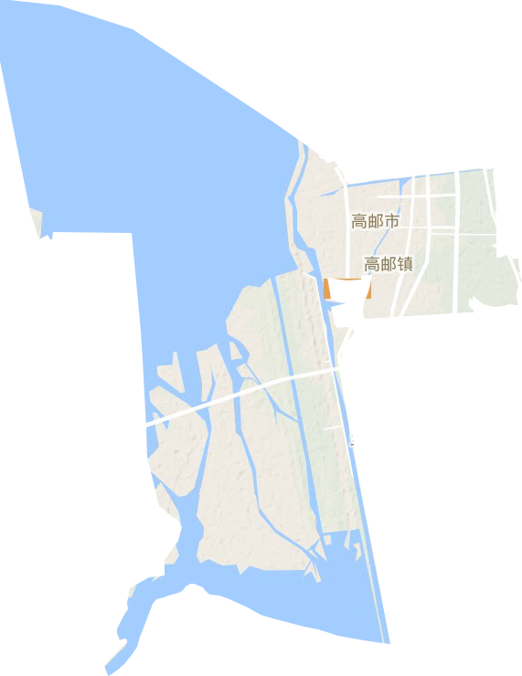 高邮街道地形图