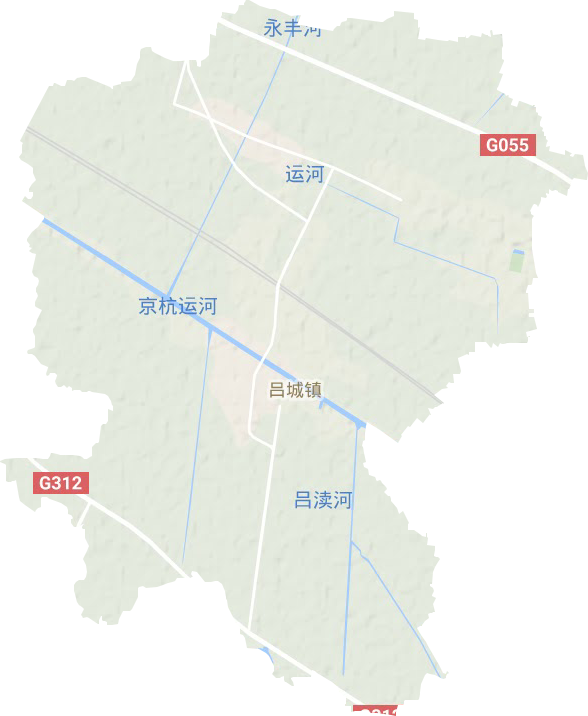 吕城镇地形图