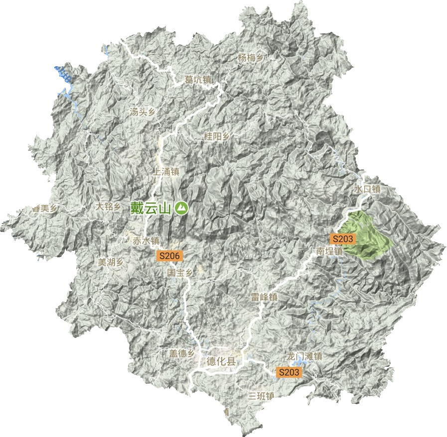 德化县地形图